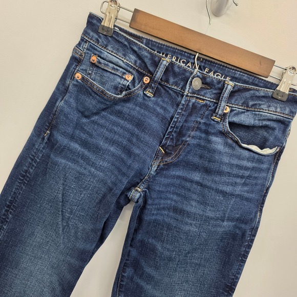 Mens Dark Wash Bootcut Jeans 26x28 Stretch Denim Casual Everyday Wear - Picture 7 of 16